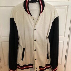 COZY VARSITY STYLE SWEATSHIRT JACKET -- MENS XL